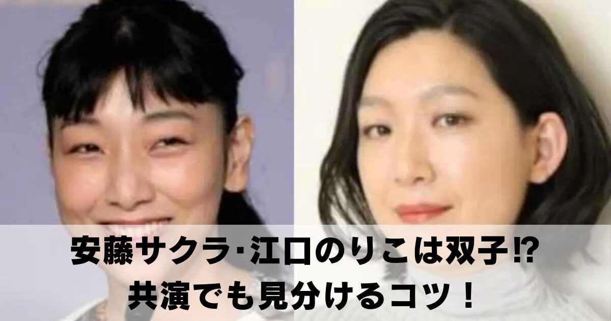 【画像比較】安藤サクラ･江口のりこがそっくりな双子⁉共演でも見分けるコツ！